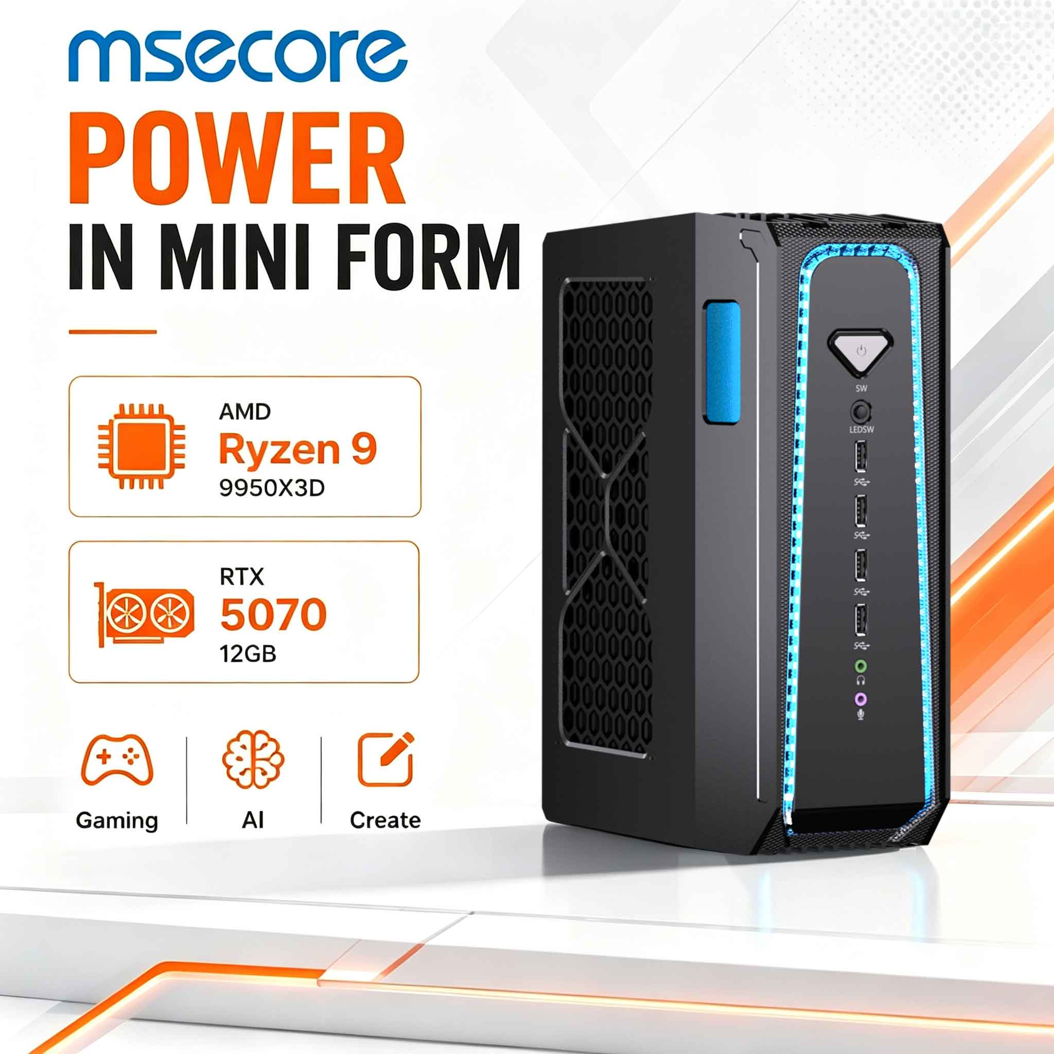 Pc Gaming Graphics Card - MSECORE Liquid Cooling Gaming PC AMD