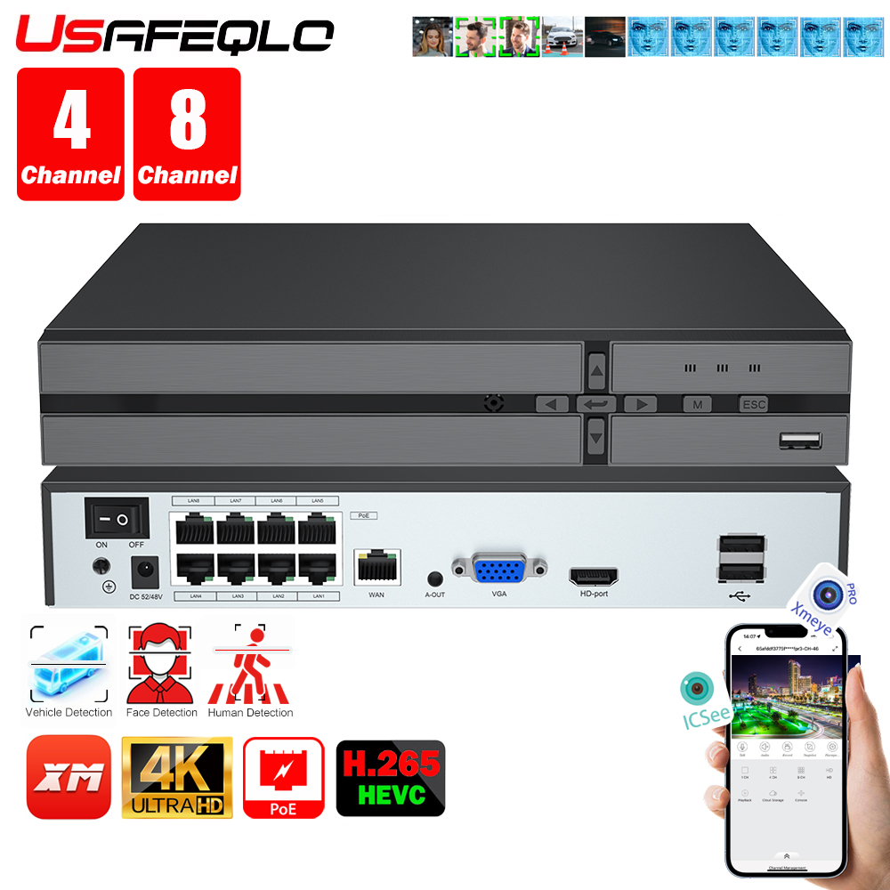 Webcam 4K - Face detection H.265 8ch*4K 4ch/8ch PoE