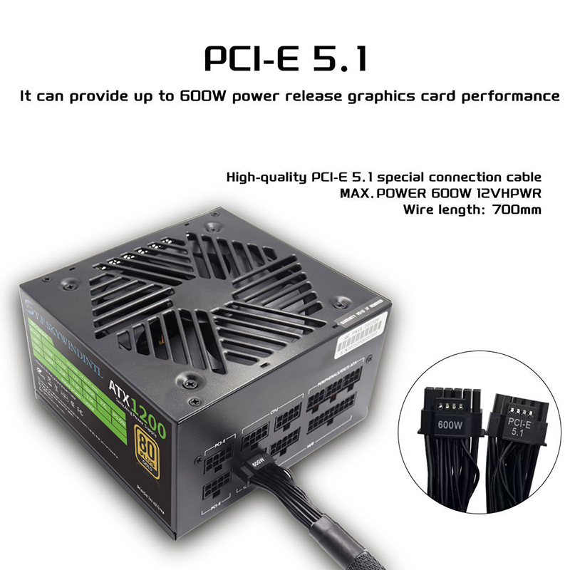 PCIE 5.0 1200W PC Power Supply - Pc Gaming Fullset ulasan dan harga