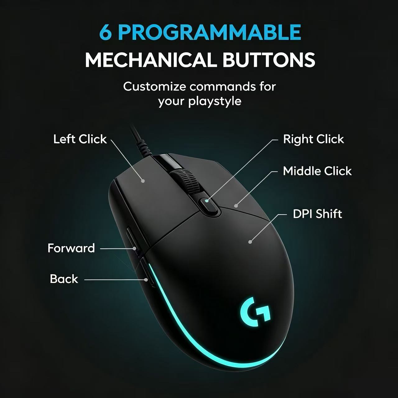 Durable Logitech G102 Wired Ga - Pc Gaming Cs2 ulasan dan harga