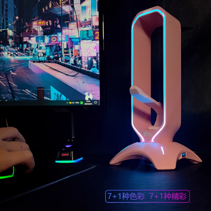 RGB Headset Stand with Mouse B - Mouse Bungee Holder ulasan dan harga