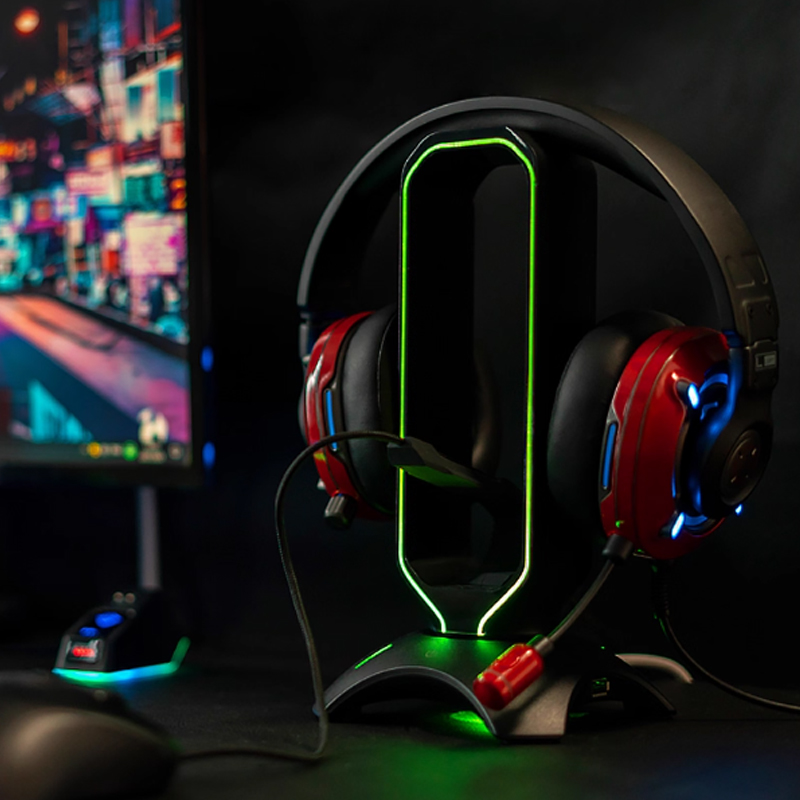 RGB Headset Stand with Mouse B - Mouse Bungee Holder ulasan dan harga