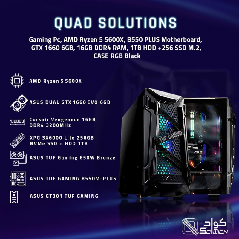 Quad Solutions Gaming Pc,  Ryz - Pc Gaming Gtx 1660 ulasan dan harga