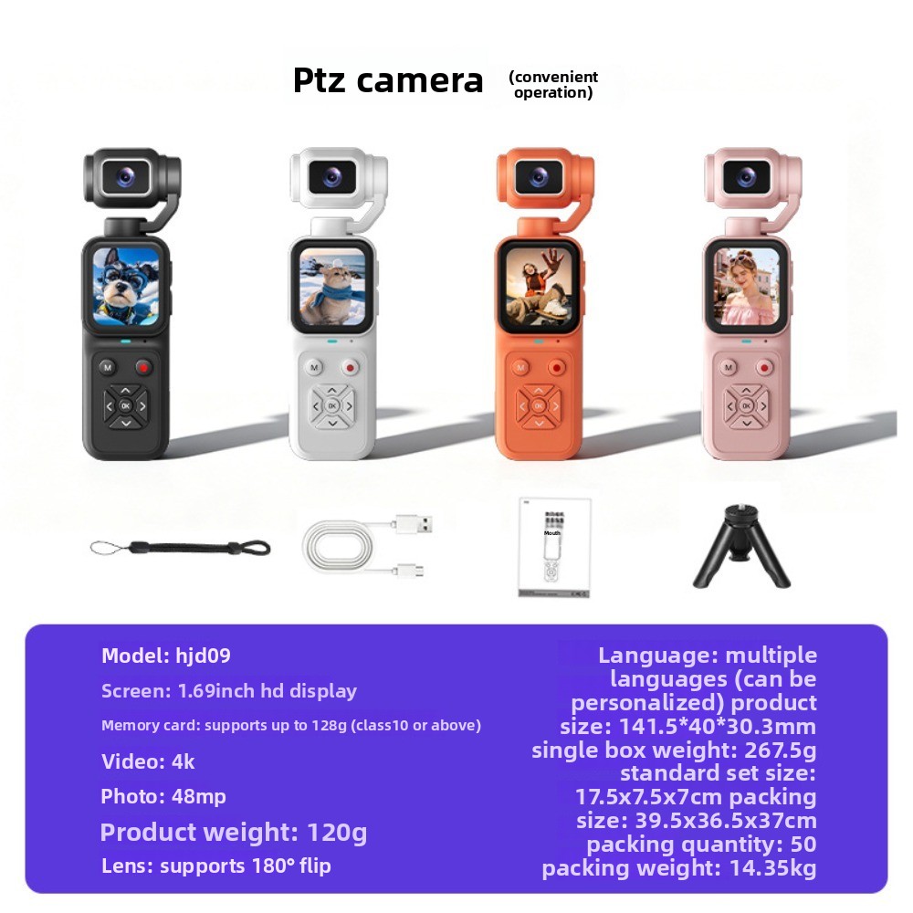 HJD-09 4K Vlogging Camera 180° - Webcam 4K ulasan dan harga